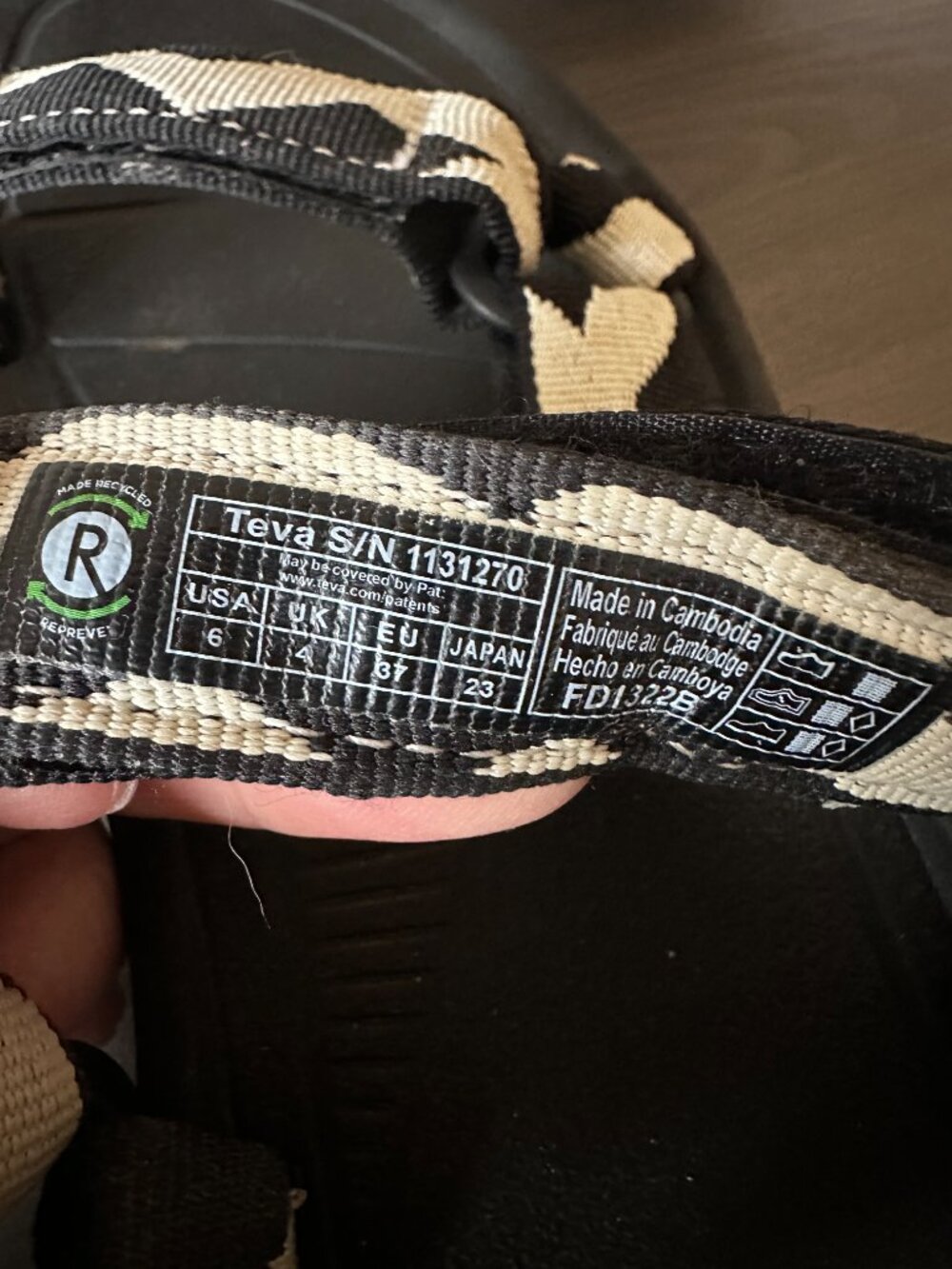 Teva Hurricane XLT Ampsole Sandals black white 6 - Picture 6 of 6